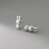 Genuine 999 Sterling Silver Rabbit Beads for DIY Bracelet Necklace