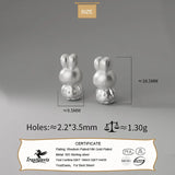 Genuine 999 Sterling Silver Rabbit Beads for DIY Bracelet Necklace