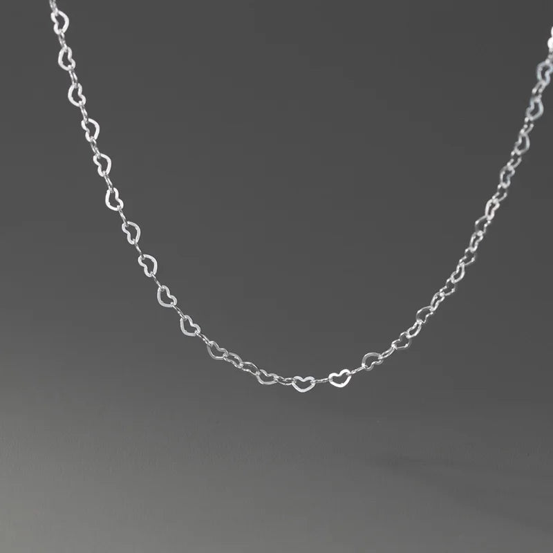 TrustDavis Romantic Heart LOVE Chain Necklace for Women Wedding