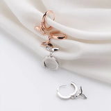 925 Silver Mermaid Tail CZ Hoop Earring Women Gift DA554