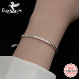 Sterling Silver Square Beads Bracelet for Women Fine Gift