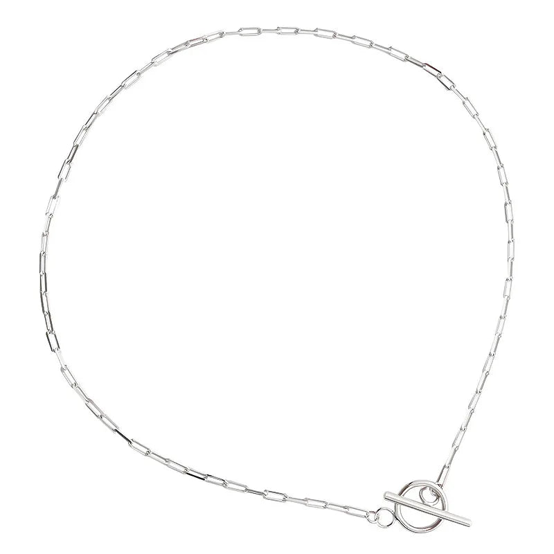 TrustDavis S925 Sterling Silver Choker Necklace Thick Chain Women Short Jewelry