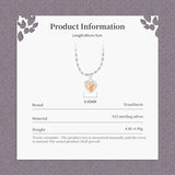 TrustDavis S925 Sterling Silver Zircon Heart Pendant Necklace