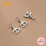 TrustDavis S925 Silver Aircraft CZ Charms Pendant DIY Jewelry HY300