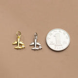 TrustDavis S925 Silver Aircraft CZ Charms Pendant DIY Jewelry HY300