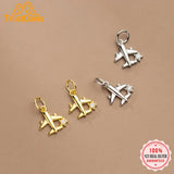 TrustDavis S925 Silver Aircraft CZ Charms Pendant DIY Jewelry HY300