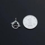 Davis Sterling Silver Star Planet CZ Charms Pendant DIY Jewelry