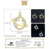 Davis Sterling Silver Star Planet CZ Charms Pendant DIY Jewelry
