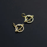 Davis Sterling Silver Star Planet CZ Charms Pendant DIY Jewelry