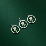 TrustDavis Sterling Silver Flower Pendant DIY Necklace Bracelet