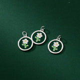 TrustDavis Sterling Silver Flower Pendant DIY Necklace Bracelet