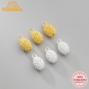 TrustDavis S999 Sterling Silver Durian Fruit Charm Pendant