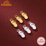 TrustDavis S999 Sterling Silver Slipper Charm Pendant DIY Necklace Bracelet