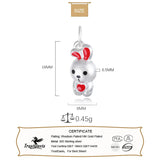 Davis S999 Sterling Silver Rabbit Charm Pendant DIY Jewelry DZ752