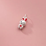 Davis S999 Sterling Silver Rabbit Charm Pendant DIY Jewelry DZ752