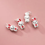 Davis S999 Sterling Silver Rabbit Charm Pendant DIY Jewelry DZ752