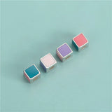 TrustDavis Sterling Silver Geometric Square Bracelet Necklace Beads DIY Jewelry