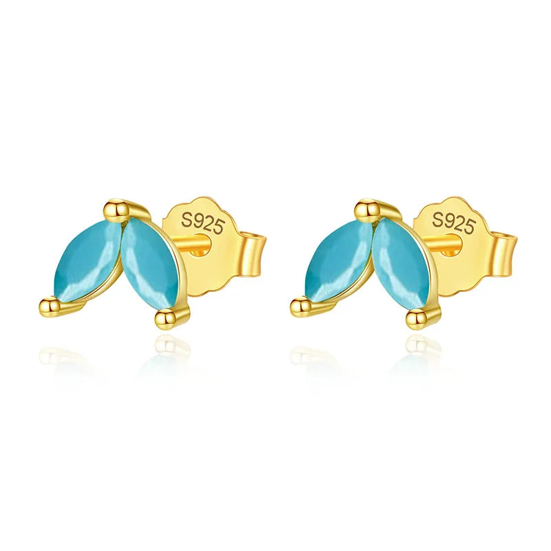 Davis 925 Sterling Silver Zircon Stud Earrings For Women