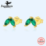 Davis 925 Sterling Silver Zircon Stud Earrings For Women
