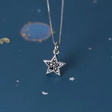 TrustDavis Retro Diamond Star Letter Pendant Jewelry