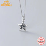 TrustDavis Retro Diamond Star Letter Pendant Jewelry