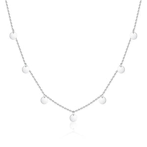TrustDavis Round Choker Necklace Link Chain Charm For Women 925 Sterling Silver