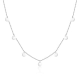 TrustDavis Round Choker Necklace Link Chain Charm For Women 925 Sterling Silver