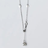 TrustDavis Round Choker Necklace Link Chain Charm For Women 925 Sterling Silver