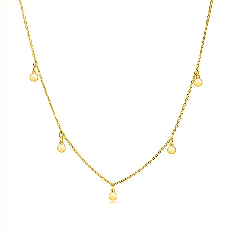 TrustDavis 925 Silver Round Choker Necklace Chain Charm Women Jewelry ED332