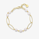 TrustDavis S925 Silver Baroque Pearl Bracelet Women Party Gift K044