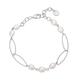 TrustDavis S925 Silver Baroque Pearl Bracelet Women Party Gift K044