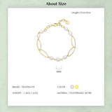 TrustDavis S925 Silver Baroque Pearl Bracelet Women Party Gift K044