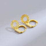 TrustDavis S925 Silver Drop Earrings Hollow Round Beads Set Zircon Women