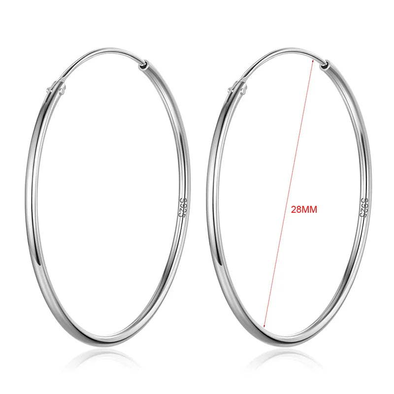 TrustDavis S925 Sterling Silver Hoop Earrings for Women Jewelry