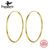 TrustDavis S925 Sterling Silver Hoop Earrings for Women Jewelry