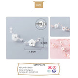 TrustDavis S925 Shell Flower CZ Stud Earring Wedding Party