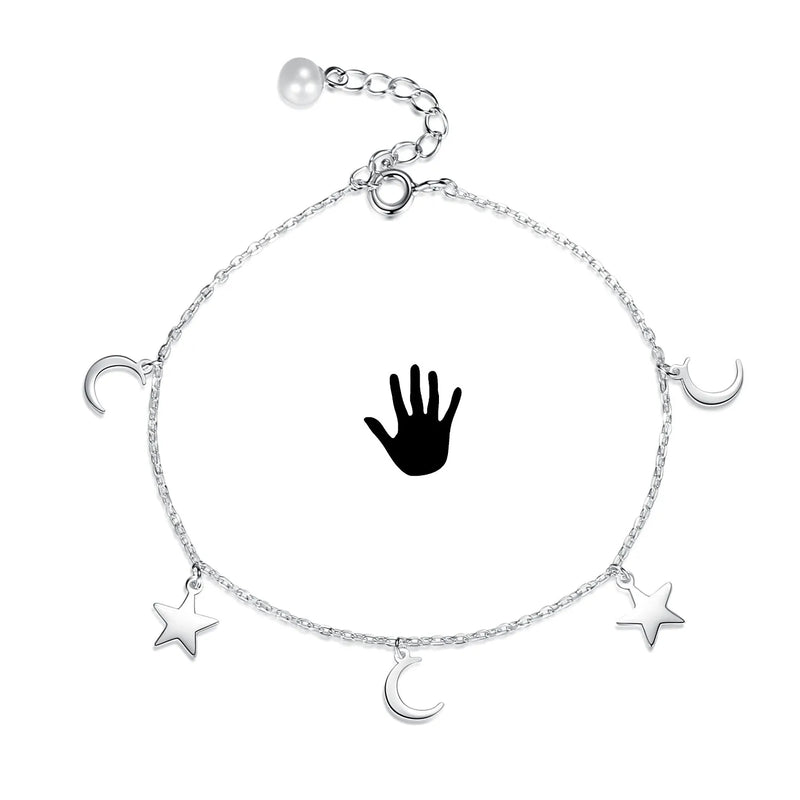 TrustDavis Moon Star Charm Anklets Foot Jewelry