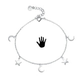 TrustDavis Moon Star Charm Anklets Foot Jewelry
