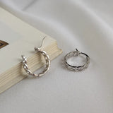 TrustDavis Small Hoop Earrings 925 Silver Chain Style DS1670