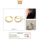 TrustDavis Small Hoop Earrings 925 Silver Chain Style DS1670