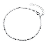 TrustDavis 925 Silver Green Stone Chain Bracelet for Daughter Girl