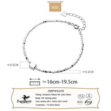 TrustDavis 925 Silver Green Stone Chain Bracelet for Daughter Girl