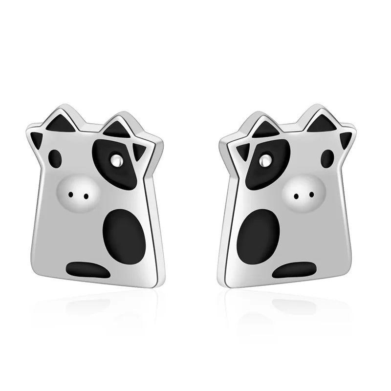 TrustDavis 925 Sterling Silver Cow Sweet Stud Earring Gift DA3190
