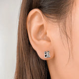 TrustDavis 925 Sterling Silver Cow Sweet Stud Earring Gift DA3190