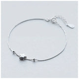 TrustDavis Sterling Silver Star Beads Bracelet Wedding Jewelry