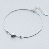 TrustDavis Sterling Silver Star Beads Bracelet Wedding Jewelry