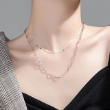 Davis Sweet Choker Necklace Double Link Chain 925 Sterling Silver Jewelry