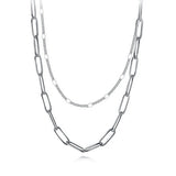Davis Sweet Choker Necklace Double Link Chain 925 Sterling Silver Jewelry