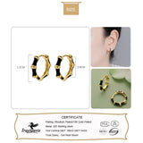 TrustDavis 925 Silver Hoop Earring Enamel Bamboo Gift For Girls - DF026
