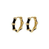 TrustDavis 925 Silver Hoop Earring Enamel Bamboo Gift For Girls - DF026